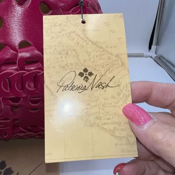 Patricia Nash RARE Ticci Woven Leather Chain Link Convertible Crossbody Bag in F - Picture 4 of 11